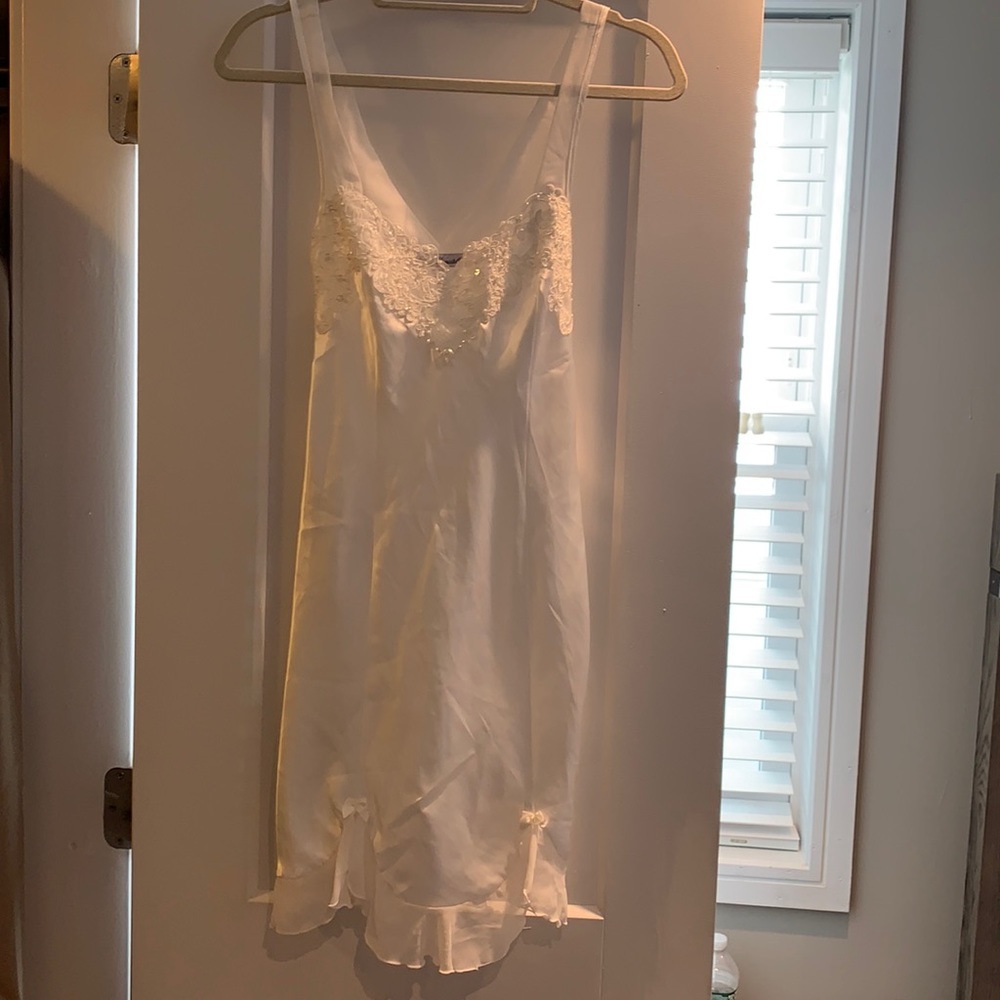 Linea Donatella Silk, Lace, and Beaded Night Gown